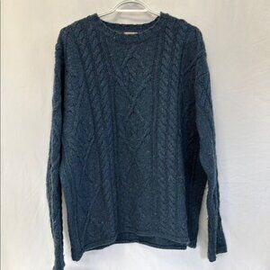 St John Bay Men's Blue Cable Knit Sweater Sz large